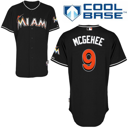 Casey McGehee #9 MLB Jersey-Miami Marlins Men's Authentic Alternate 2 Black Cool Base Baseball Jersey